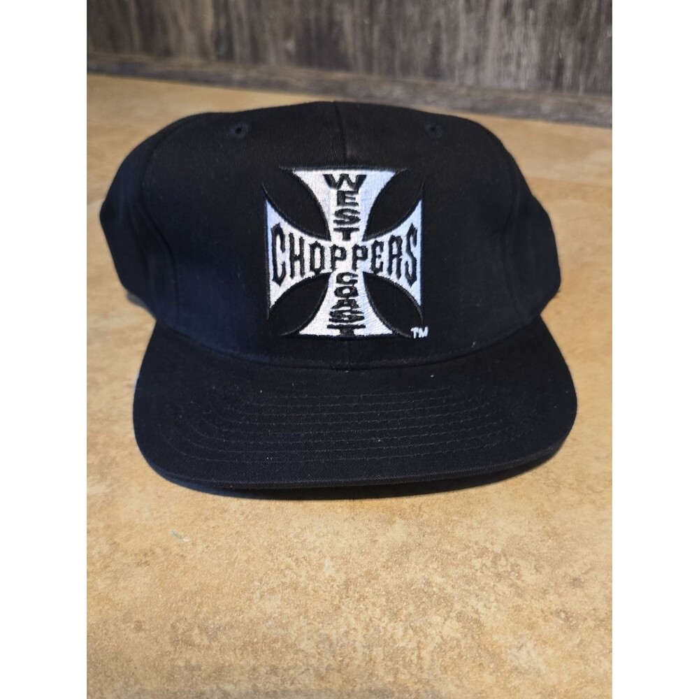 NWT vintage West Coast Choppers Black Logo Snapback Hat Black